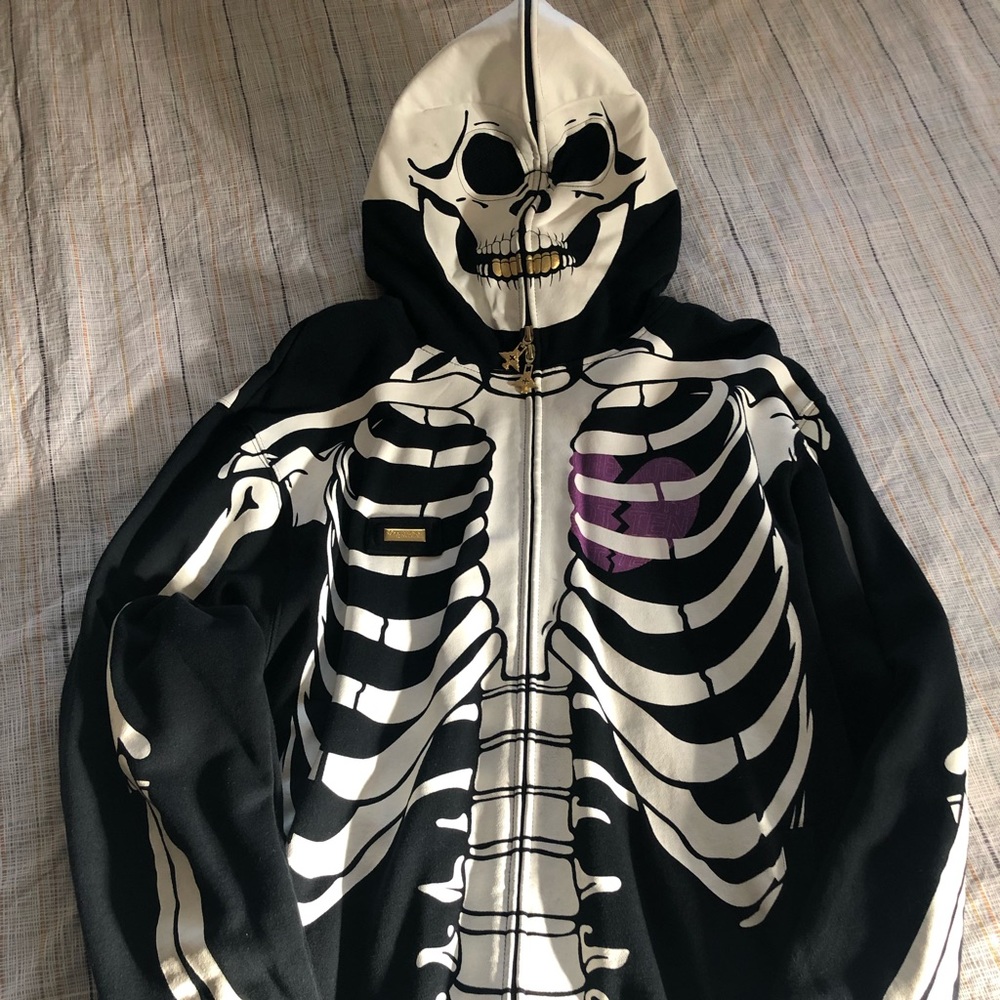 2006 LRG Dead Serious Skeleton Full Zip Hoodie
